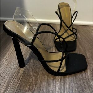 Chic Black Strappy Heels